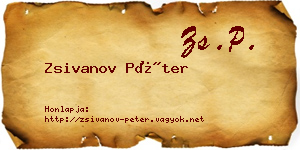 Zsivanov Péter névjegykártya